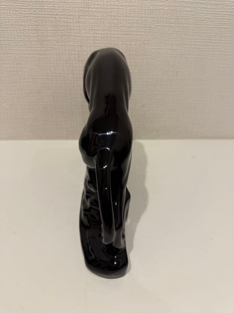 ★セラミック★黒豹★置物★ブラックパンサー★工芸品★インテリア★ヴィンテージ