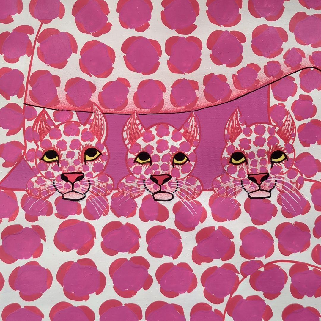 『 Pink Leopard family 』by Zuberi 60*60cm