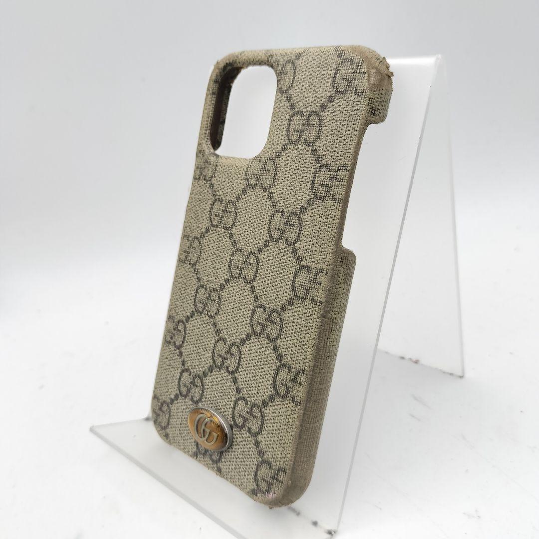 グッチ　iPhone12ケース　ハードケース　GG　PVC　ブラウン　箱付き