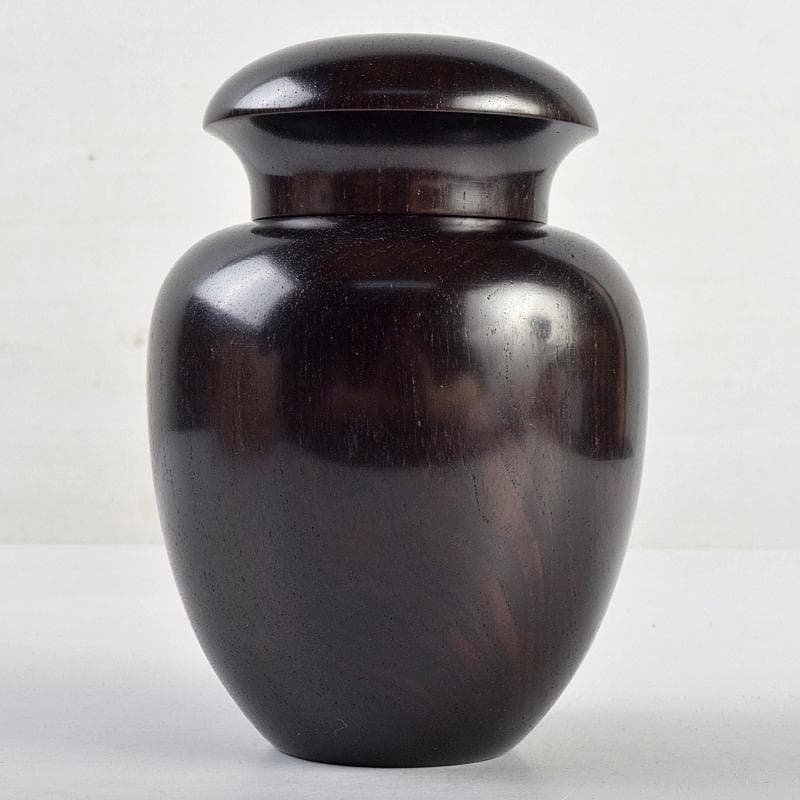 茶道具　雲州佐幸作　黒檀茶壷　茶心壷　約376g　共箱　V　R9362