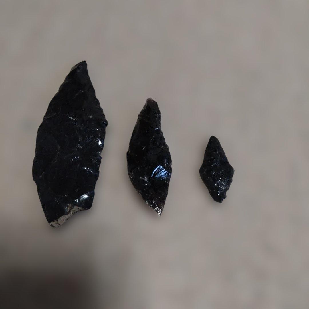 黒曜石 天然石 矢じり　3つセット