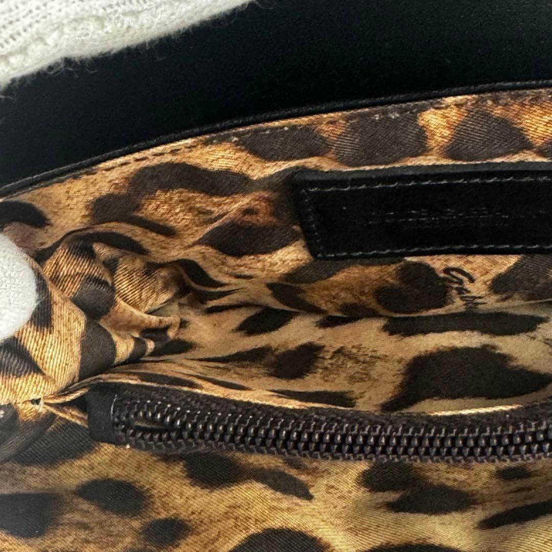 【美品】ドルチェアンドガッバーナ　財布　フラップ　レオパード　ナイロン　ハラコ