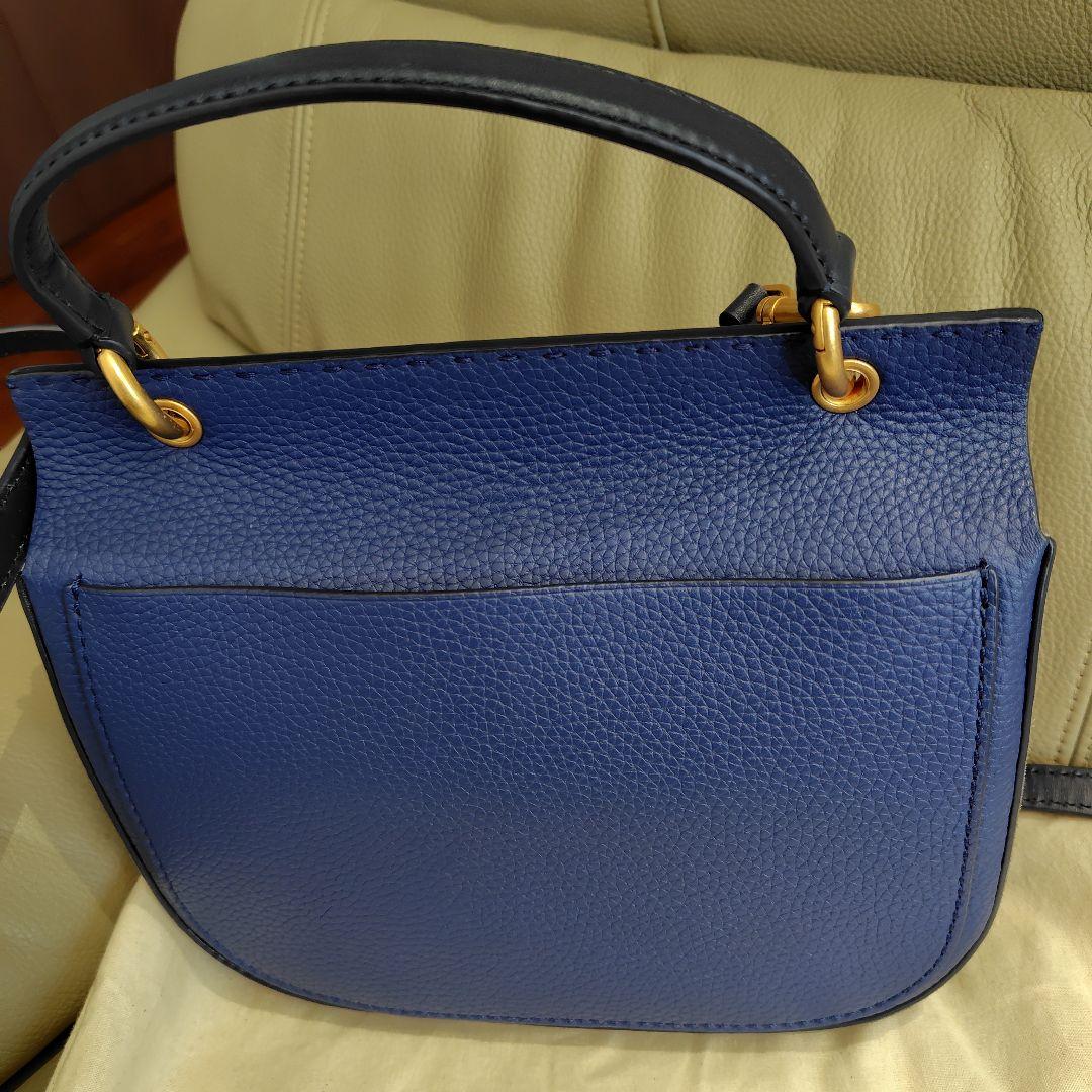 トリーバーチネイビー クロコ型押し 2wayバッグ　美品