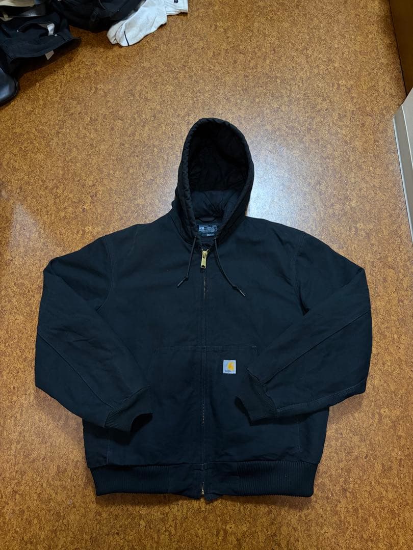Carhartt 黒 フード付きジャケット アクティブジャケット　アメリカ製