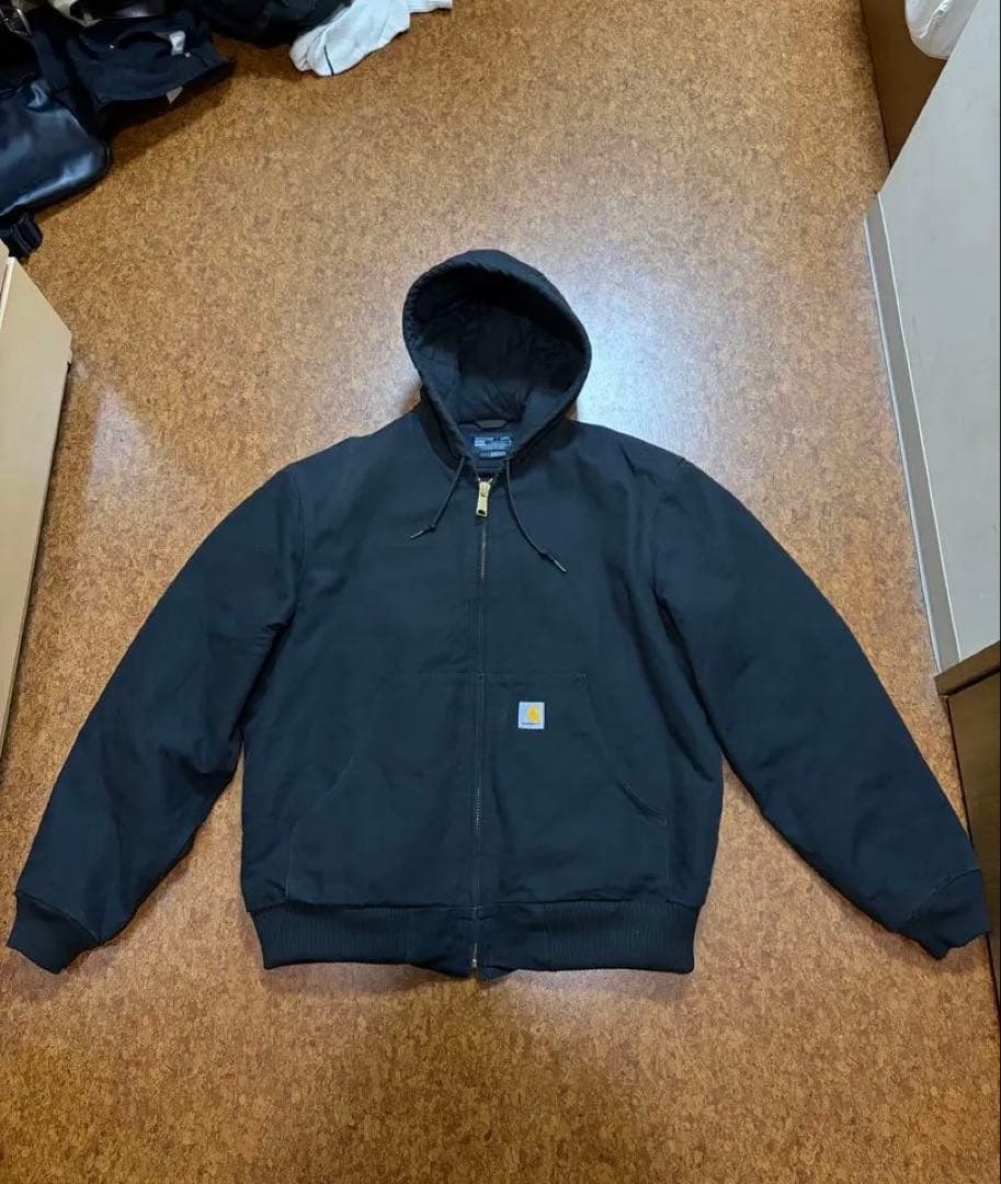 Carhartt 黒 フード付きジャケット アクティブジャケット　アメリカ製