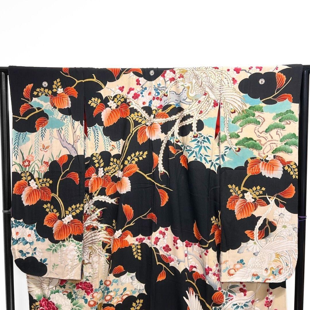 アンティーク　刺繍　金駒刺繍　鳳凰　振袖　襦袢セット　成人式 着物 022a p