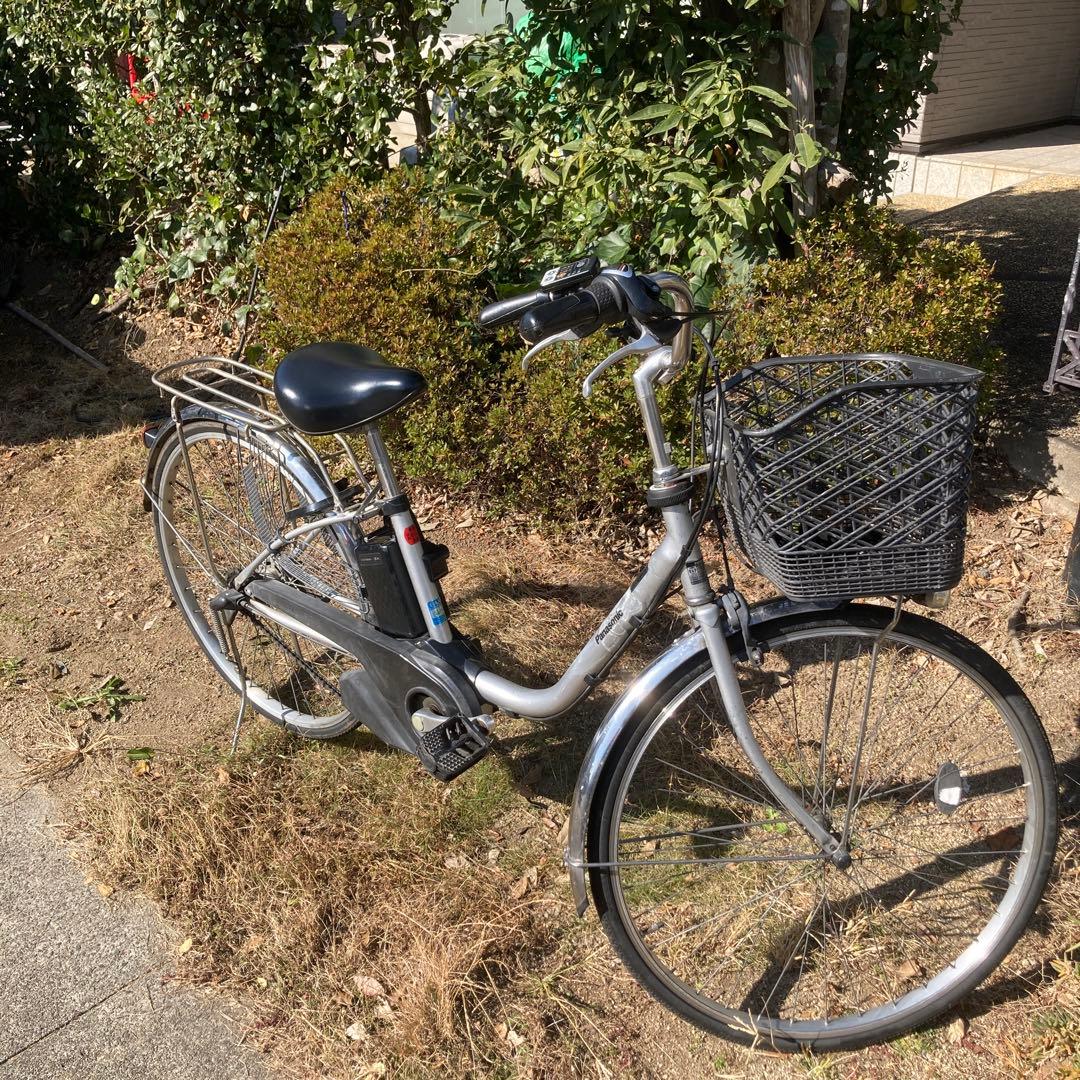 電動アシスト自転車 シルバー 前カゴ付き