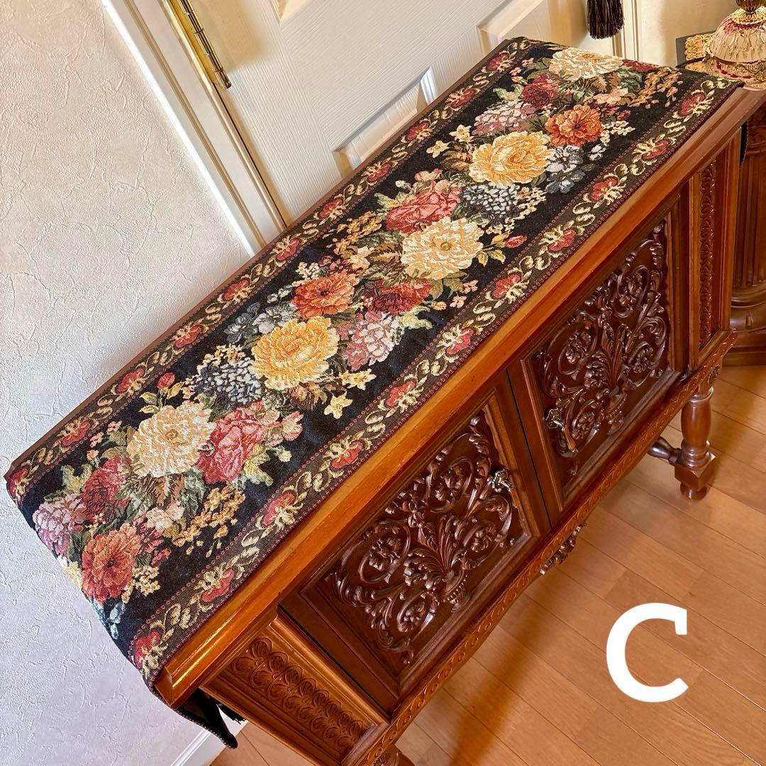 イタリア製 アンティーク彫刻サイドボード(ドイリー付き)天使の絵画はオマケ☆