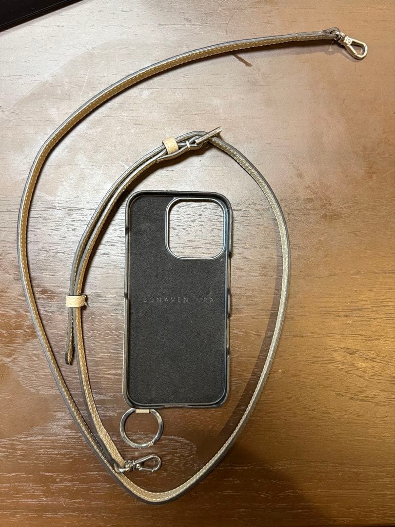 ボナペンチュラ iPhone16Pro レザーケース ショルダーストラップセット