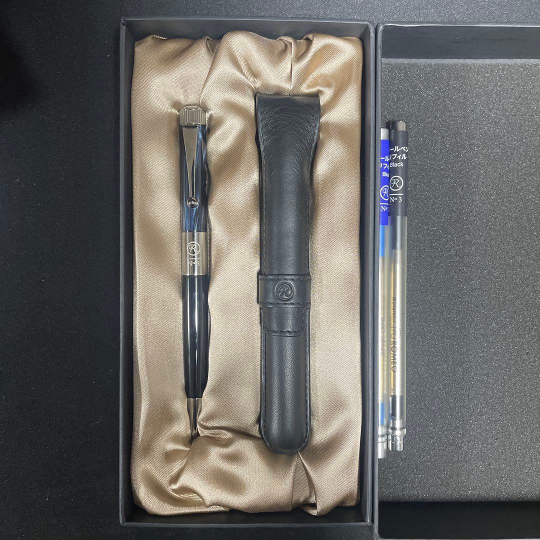 Romeo no.3 イタリアンブルー　 ボールペン　ケース付き　替え芯2つ