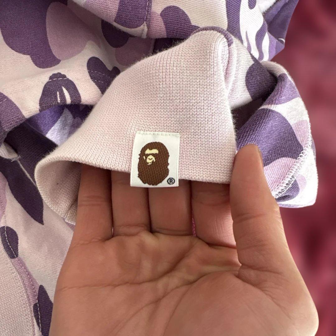 BAPE シャークパーカー パープルカモ フルジップ 紫 迷彩