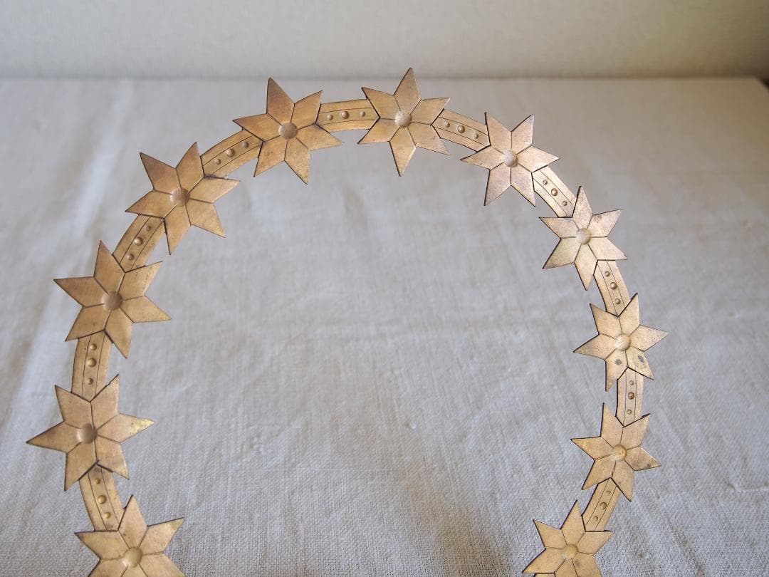 聖母マリア像につける星のついた光輪 直径20.2cm カトリック彫像用/K347