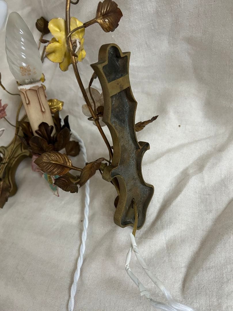 フランスアンティーク 壁掛けランプペア