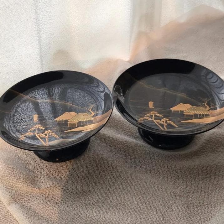 蒔絵　菓子器　一対　高足　共箱