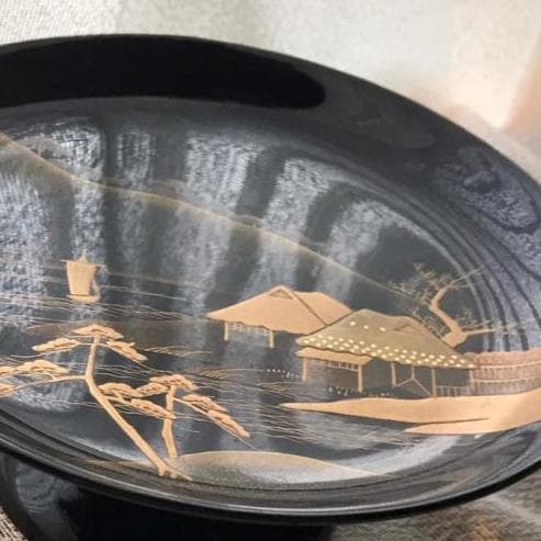 蒔絵　菓子器　一対　高足　共箱