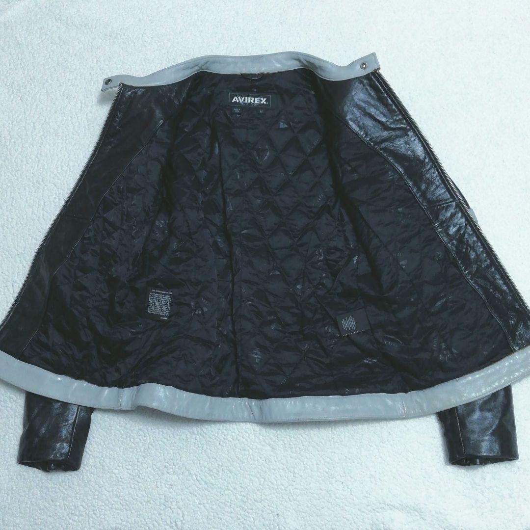 AVIREX アヴィレックス レザーシングルライダースジャケット(M)