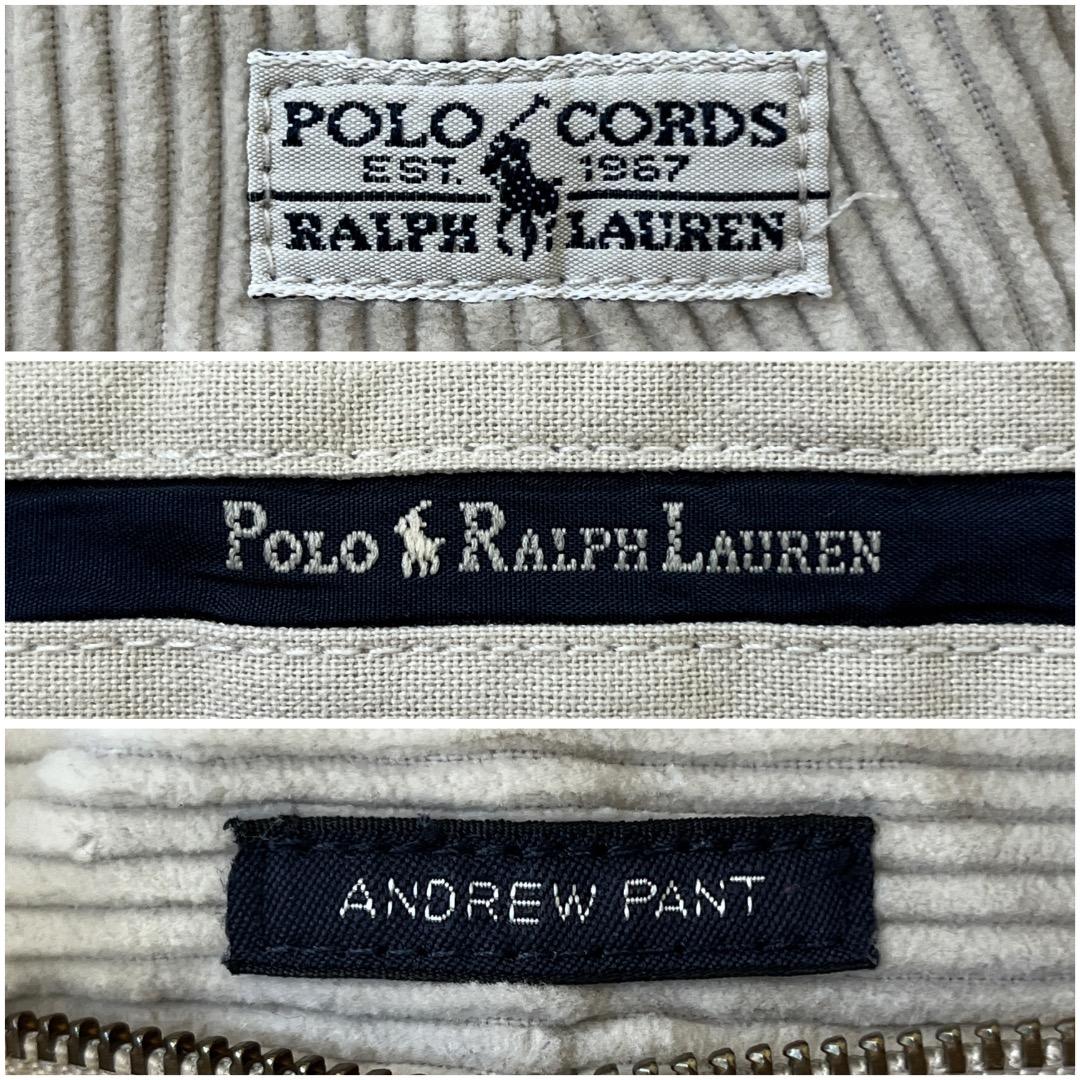 ポロラルフローレン W36 コーデュロイ ポロチノ 古着 90s 白 18214