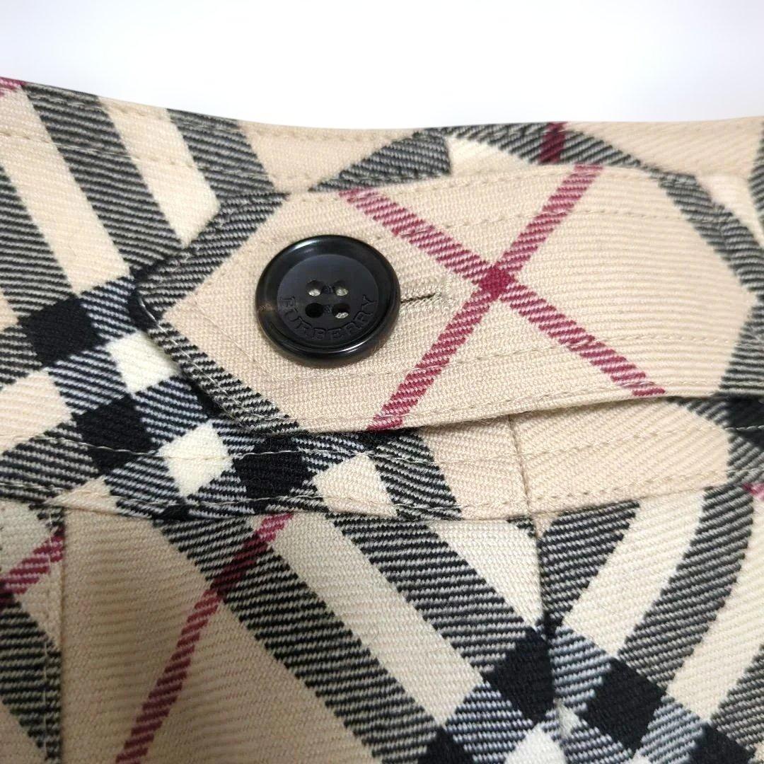 ✨️BURBERRY LONDON✨️ノバチェック40　ウエストボタン　プリーツ