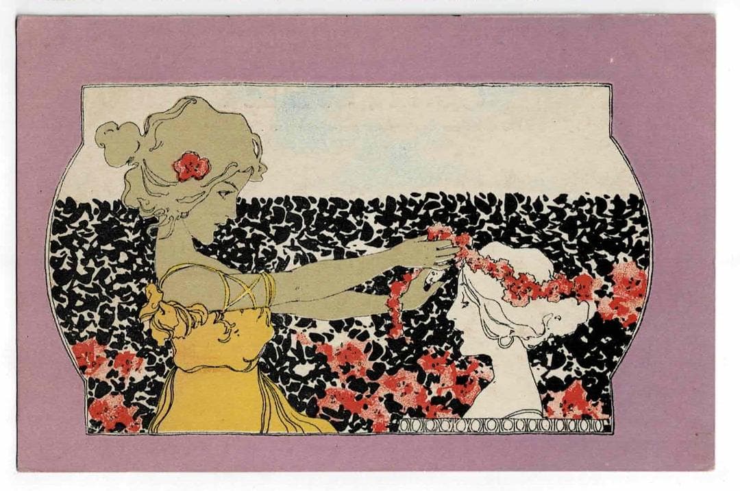 アンティークポストカード はがき 絵葉書 by Raphael Kirchner