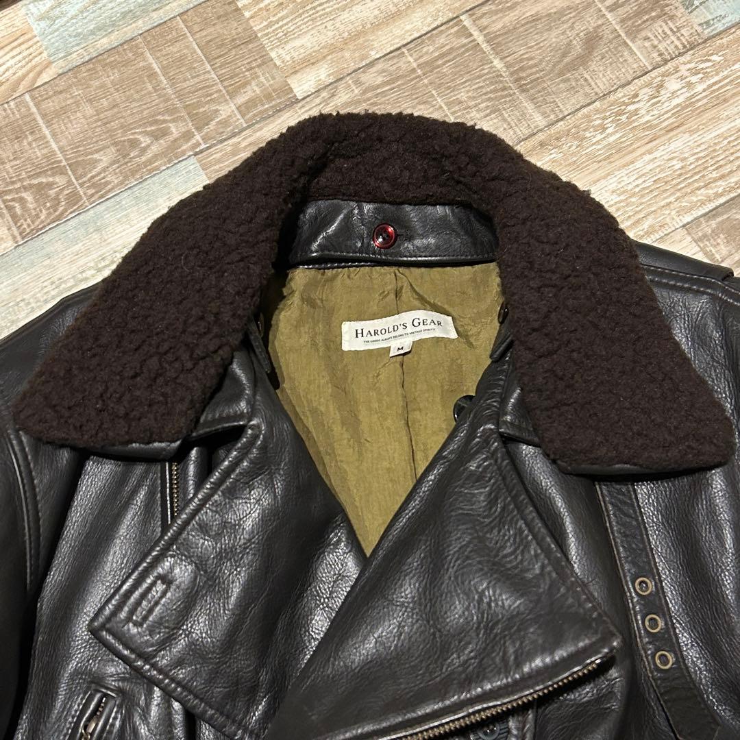 HAROLDS GEAR レザージャケット モーターサイクルコート ブラウン M