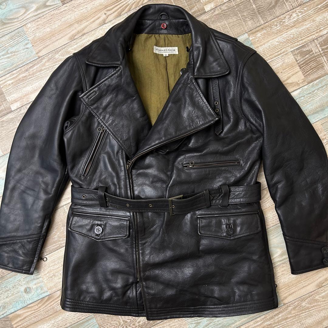HAROLDS GEAR レザージャケット モーターサイクルコート ブラウン M