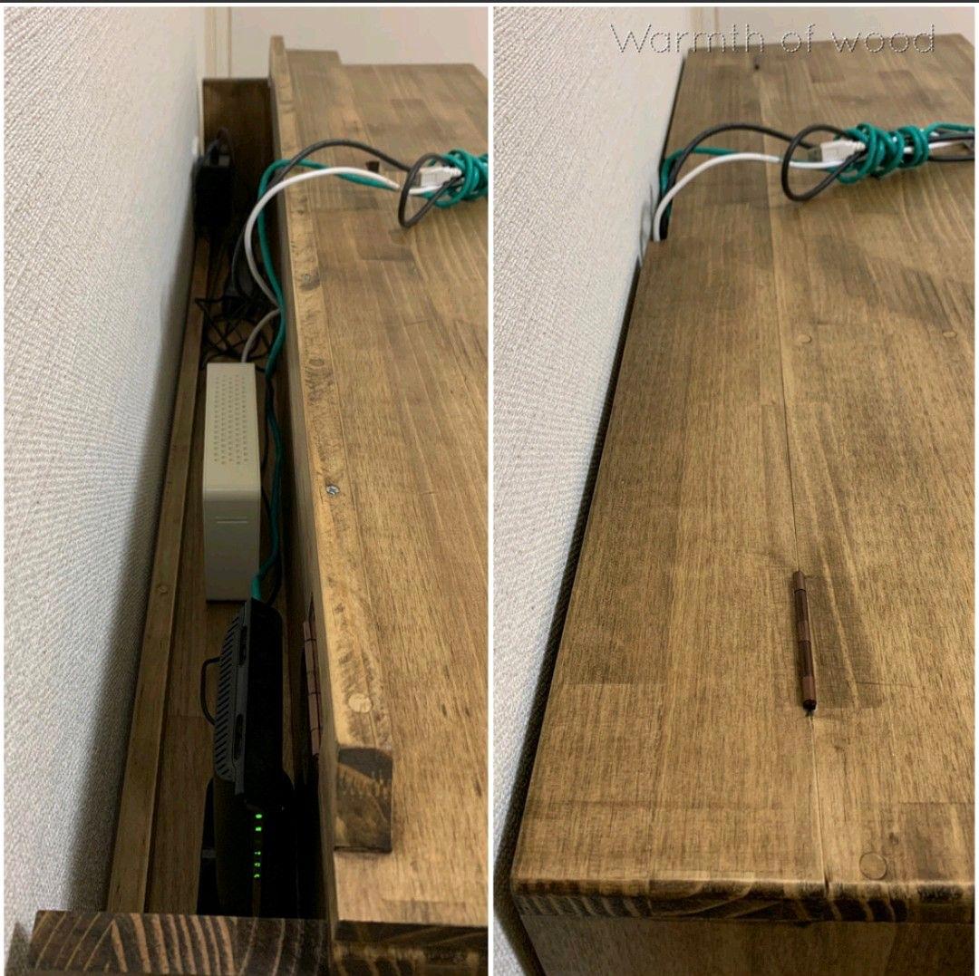 テレビボード120 ローボード パイン材 アイアン脚 背面収納