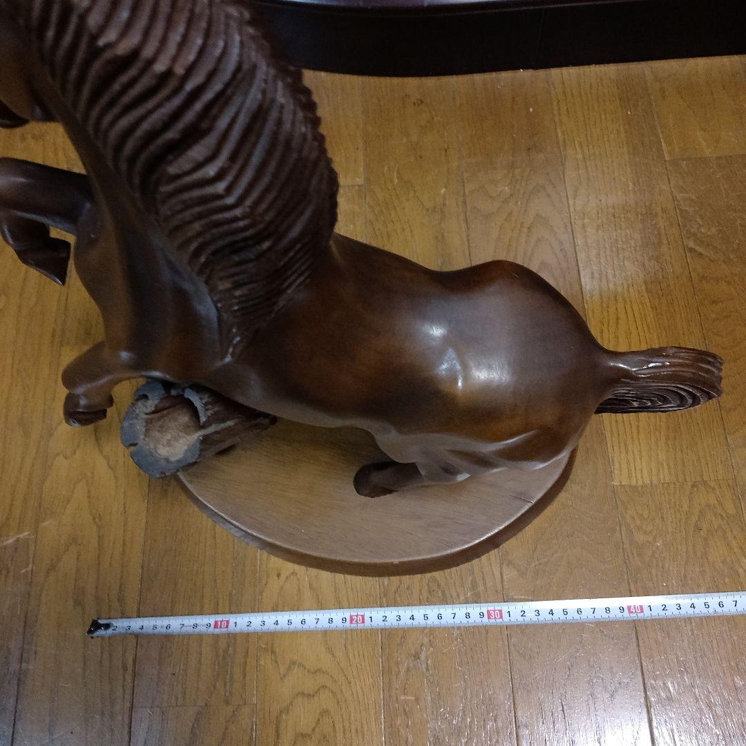 美品！アンティ―ク！今年は馬年！木製馬の彫刻 ブラウン 約50cm