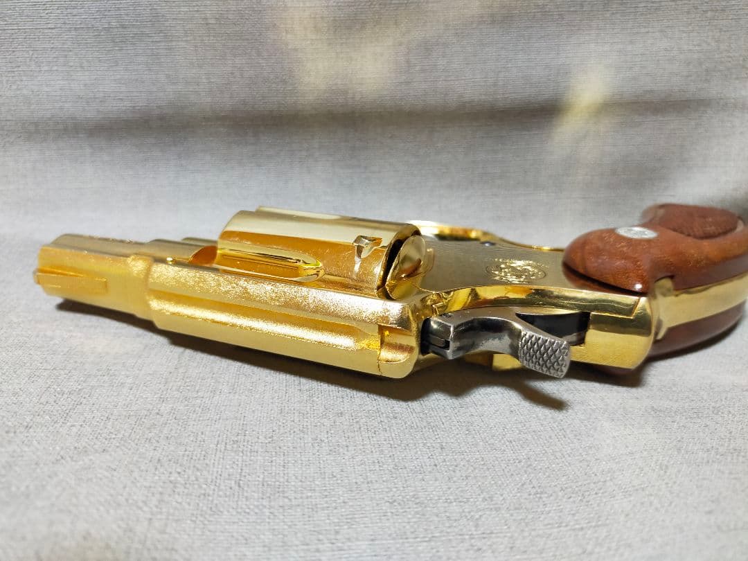 コクサイ S＆W M10 24k モデルガン 木製グリップ＋レザーホルスター