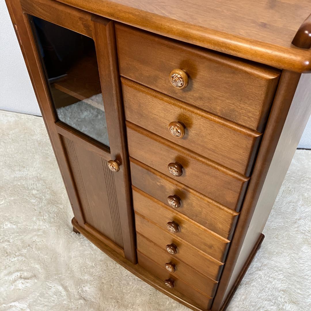 レトロ　曙工芸　サイドキャビネット　8段　収納棚　飾り棚　食器棚