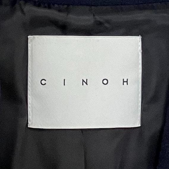 美品✨チノ CINOH チェスターコート マキシ丈 ウール ネイビー 紺 38