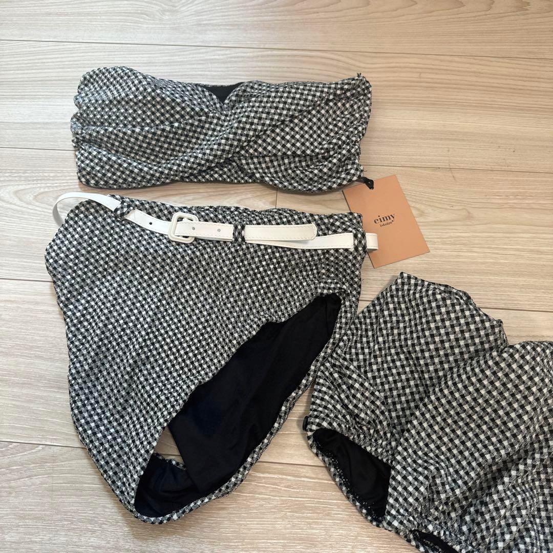 eimy istoire水着 ギンガムチェックオフショルダーset up