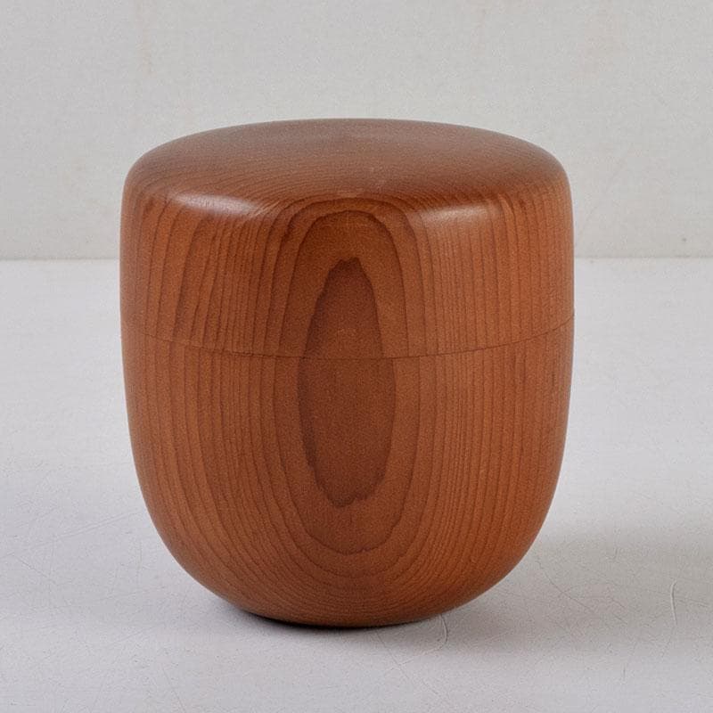 茶道具　飛騨一位一刀彫　十代　飛騨甚五郎　村山群鳳作　棗　共箱　V　8778