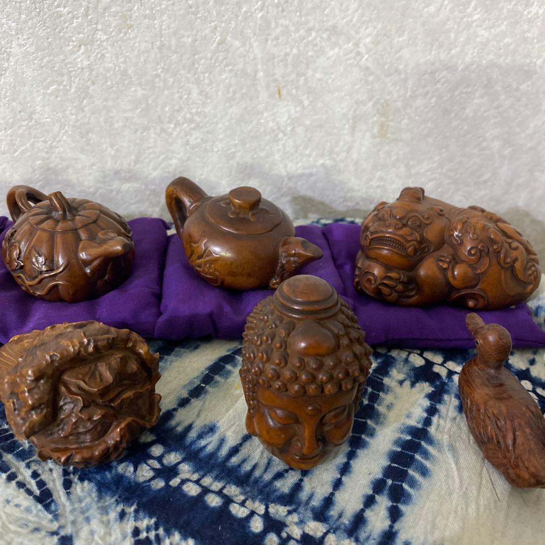 木彫　根付　置物　十三個