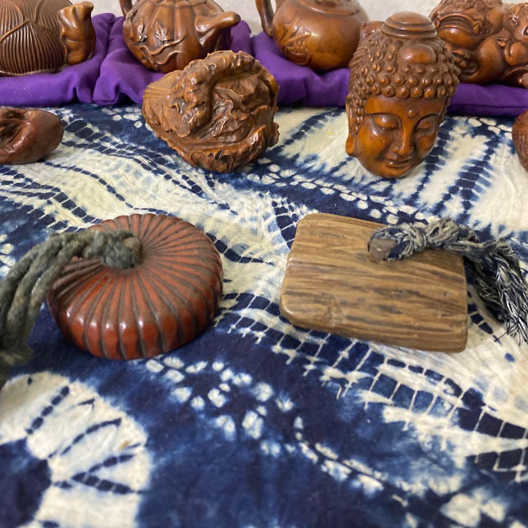 木彫　根付　置物　十三個