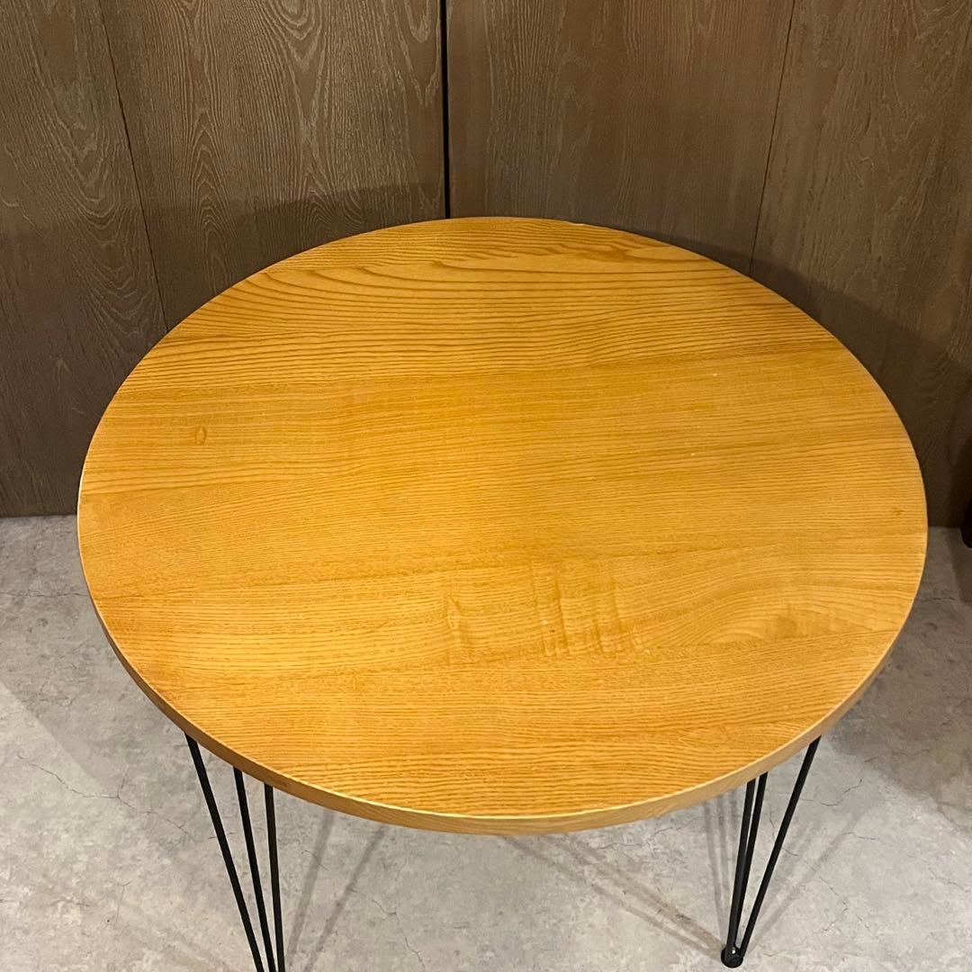 ラウンド ダイニング テーブル ナチュラル スチール 丸 円形 72cm