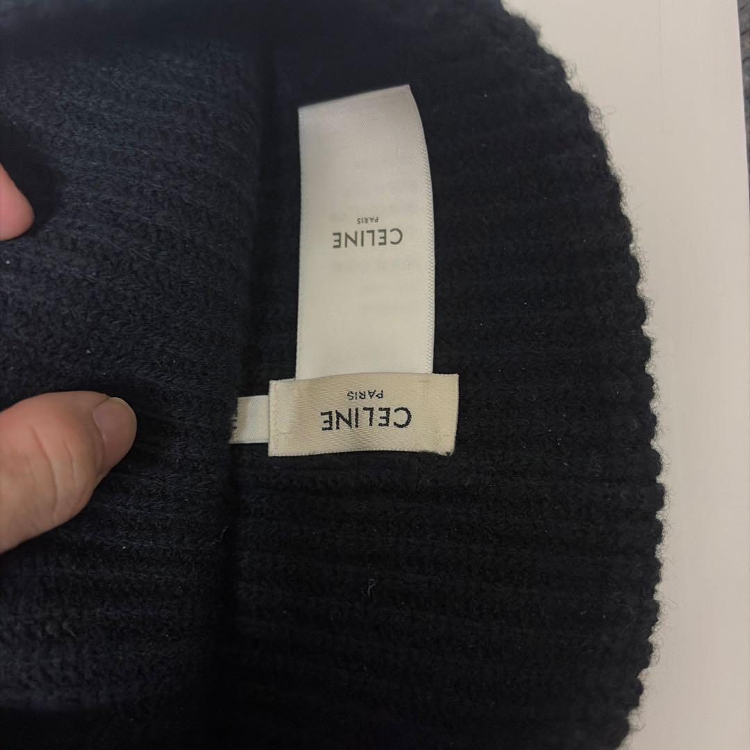 CELINE ブラック ニット帽 浅型