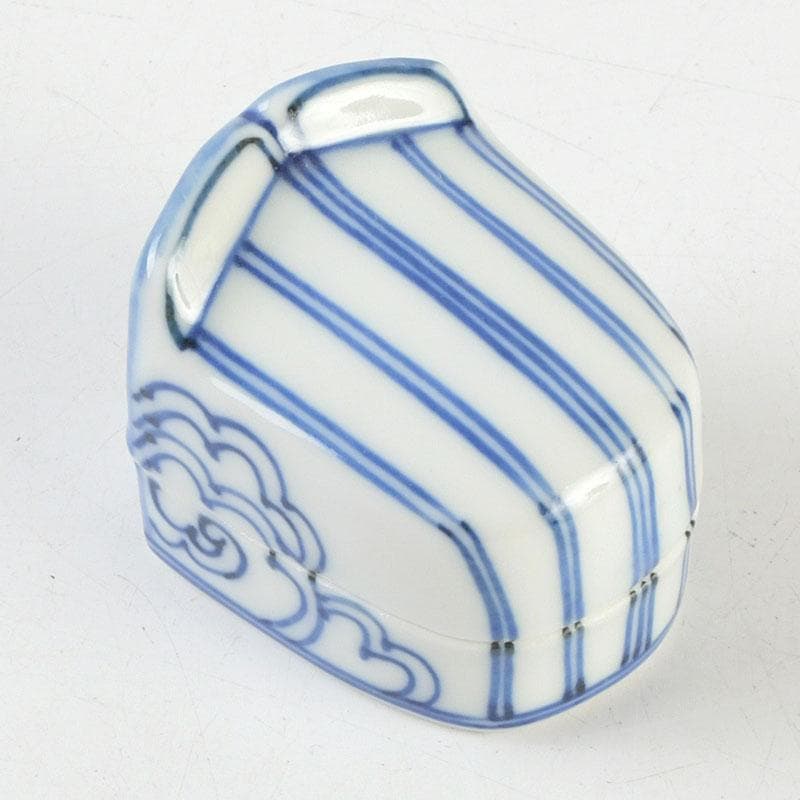 茶道具　平安　昭阿弥造　染付　冠香合　共箱　V　9338