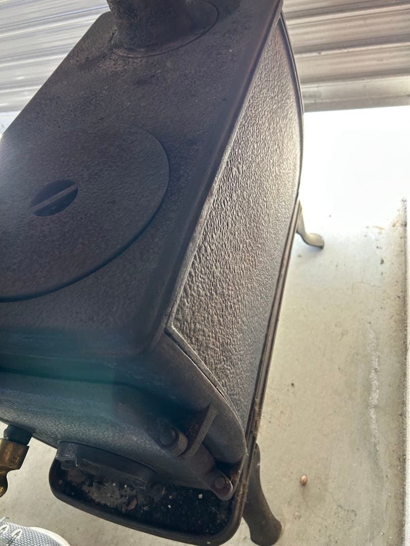 鋳鉄製薪ストーブ 4バーナー ハンドル付き　引き取り限定！