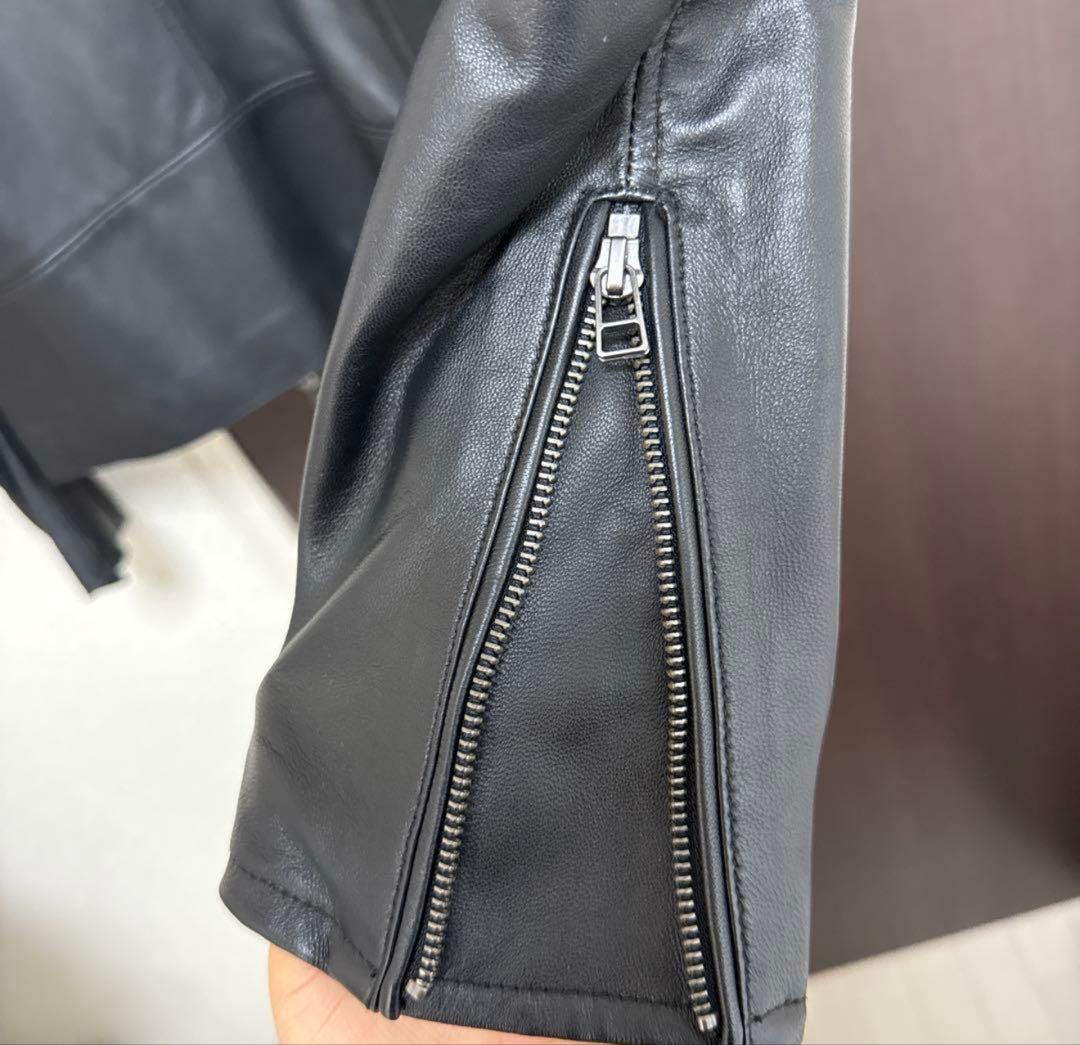 B:MING by BEAMS ブラック レザー シングルライダースジャケット