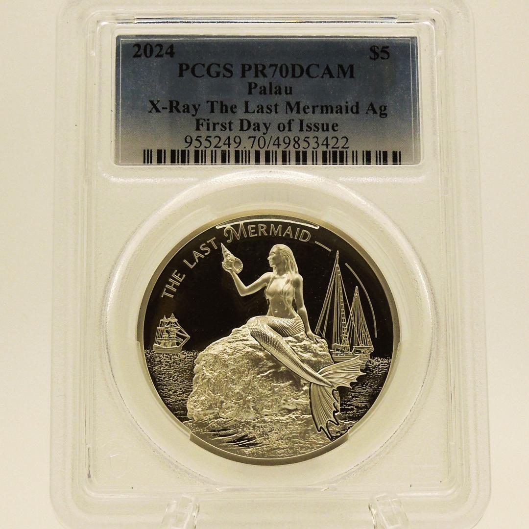 【傑作】2024 パラオ 人魚のレントゲン銀貨【PCGS PR 70 DCAM】