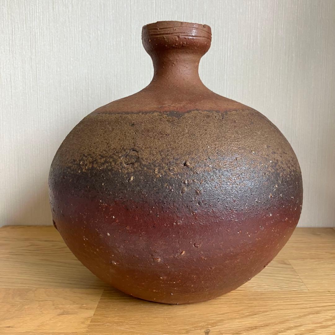 備前焼　壺　花瓶　松田華山造　※