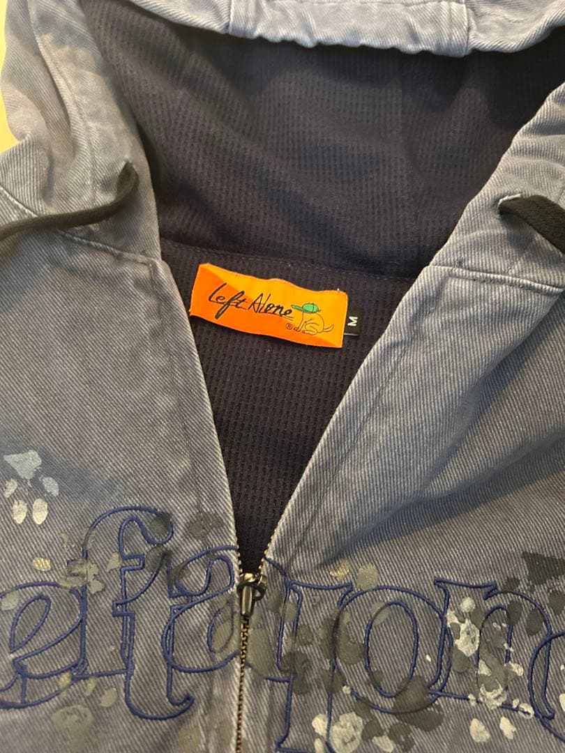 left aloneジップパーカー　ブルー