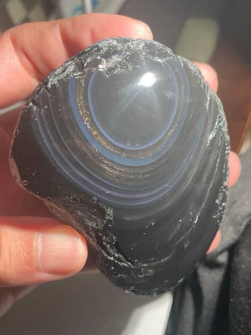 研磨品　十勝石玲瓏　ゴールド＋ブルー＋パープル　超特級品レインボーオブシディアン