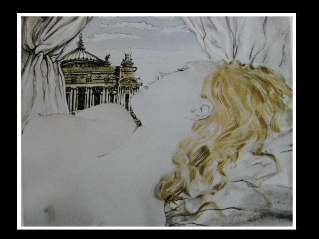 藤田嗣治、「オペラ座の夢」、希少画集画、状態良好、新品高級額装付