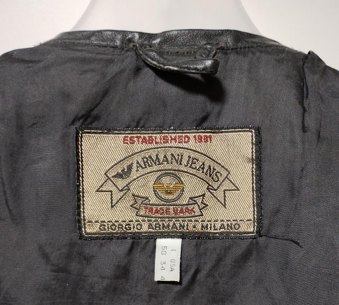 アルマーニジーンズ レザーベスト 90s ヴィンテージ S