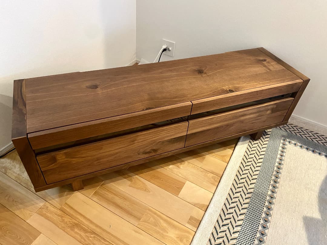 【美品】ウォールナット無垢材 関家具 テレビ台 150cm 引き出し付き
