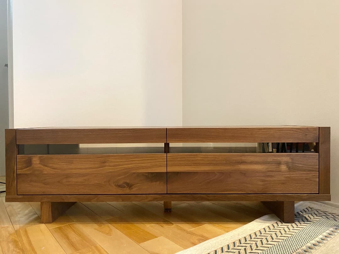 【美品】ウォールナット無垢材 関家具 テレビ台 150cm 引き出し付き