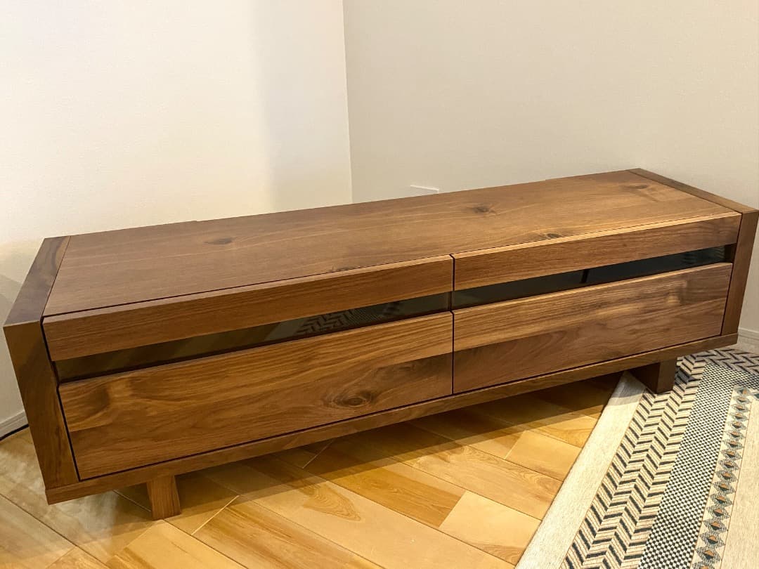【美品】ウォールナット無垢材 関家具 テレビ台 150cm 引き出し付き