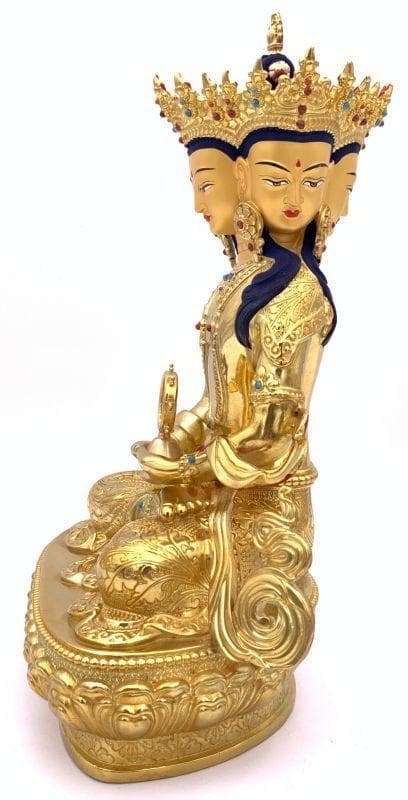 ◆ 希少！！◆四面大日如来（ヴァイローチャナ）像◆仏教　チベット-L