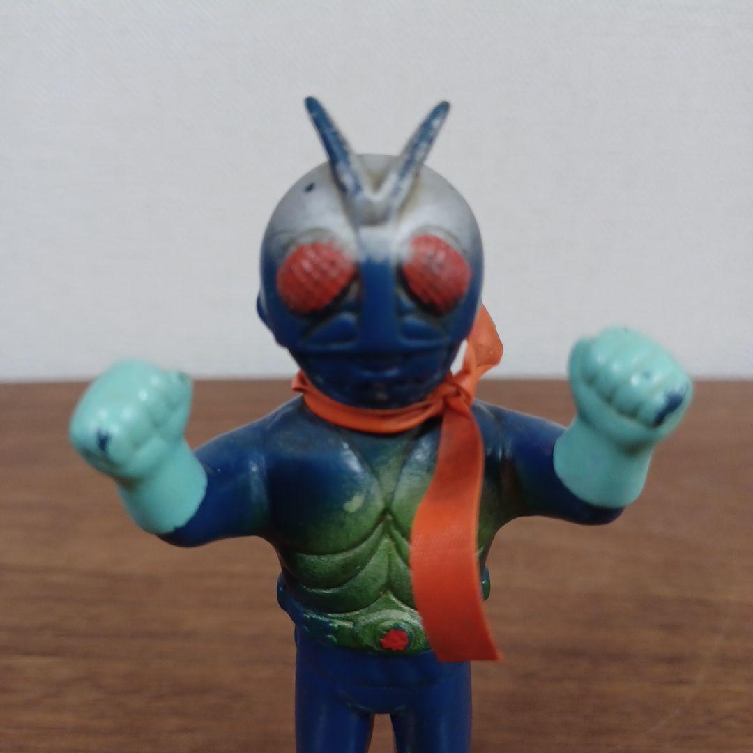 当時ものポピー製「仮面ライダー」希少青成型＆黒成型ミニソフビフィギュア２点セット